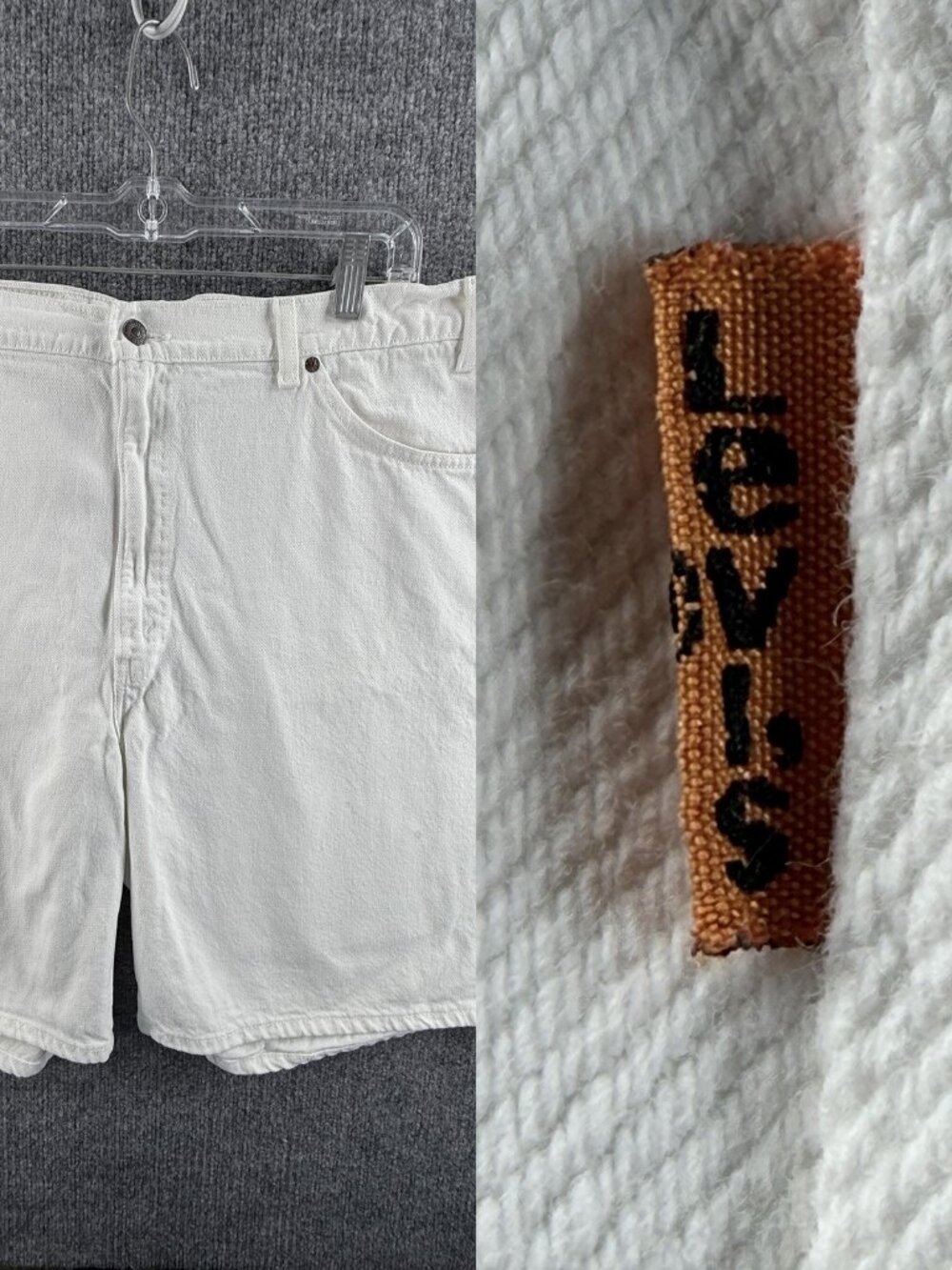 VTG Levis Orange Tab Denim White Jort 40 USA Shorts Cotton Men Adult ACTL 39x8